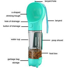 Load image into Gallery viewer, Portable Dog Water Bottle Drinking Bowls for Dog Cat Food Water Dispenser 3 In 1 Leak-proof Outdoor Dog Waterer Pet Accessories
