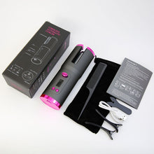 Load image into Gallery viewer, Automatic Wireless Hair Curler Cordless Rotating USB Rechargeable Curling Iron Display Temperature Adjustable Hair Curler
