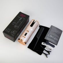 Load image into Gallery viewer, Automatic Wireless Hair Curler Cordless Rotating USB Rechargeable Curling Iron Display Temperature Adjustable Hair Curler
