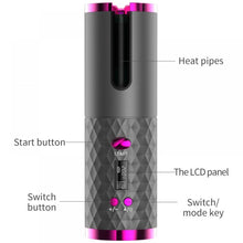 Load image into Gallery viewer, Automatic Wireless Hair Curler Cordless Rotating USB Rechargeable Curling Iron Display Temperature Adjustable Hair Curler
