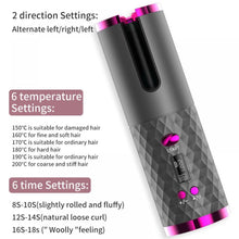 Load image into Gallery viewer, Automatic Wireless Hair Curler Cordless Rotating USB Rechargeable Curling Iron Display Temperature Adjustable Hair Curler
