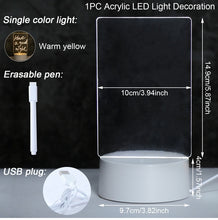 Load image into Gallery viewer, Note Board Creative USB Led Night Light Message Board Nightlights Gift for Kids Girlfriend Bedroom Decoration Led Lamp Christmas
