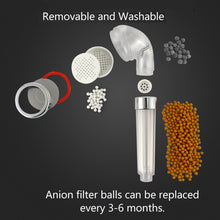 Load image into Gallery viewer, ZhangJi High Pressure Anion Spa Shower head Replacement filter balls Shower Handheld Water Saving Shower Head

