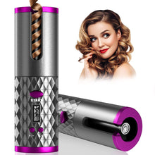 Load image into Gallery viewer, Automatic Wireless Hair Curler Cordless Rotating USB Rechargeable Curling Iron Display Temperature Adjustable Hair Curler
