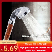 Load image into Gallery viewer, ZhangJi High Pressure Anion Spa Shower head Replacement filter balls Shower Handheld Water Saving Shower Head
