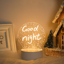 Load image into Gallery viewer, Note Board Creative USB Led Night Light Message Board Nightlights Gift for Kids Girlfriend Bedroom Decoration Led Lamp Christmas

